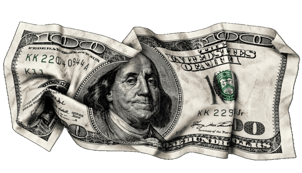 Service Visual 2 - Wrinkled Hundred Dollar Bill